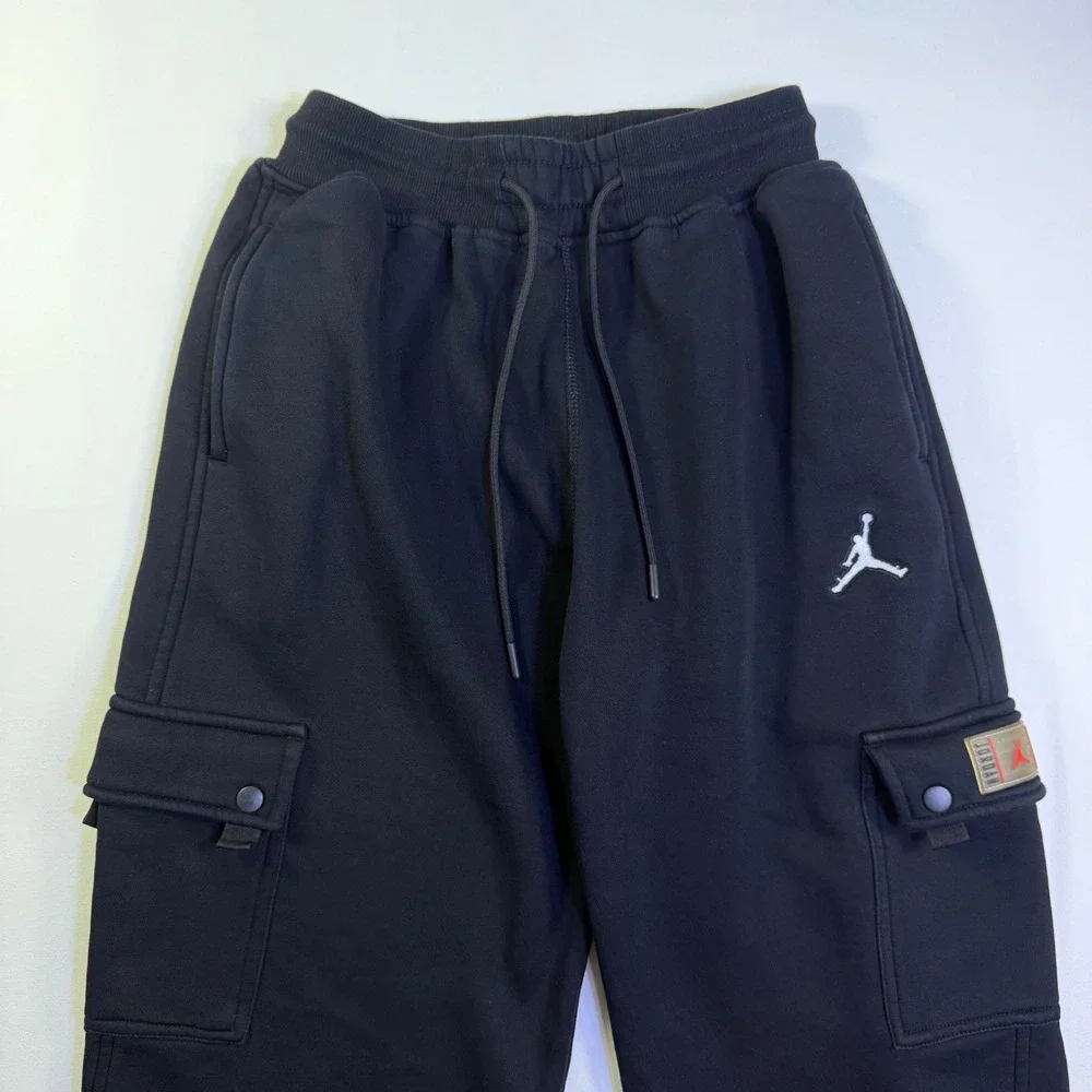 Jordan Flight Fleece Cargo Pants Unisex XL Black Wide Leg Cropped FB7012-010